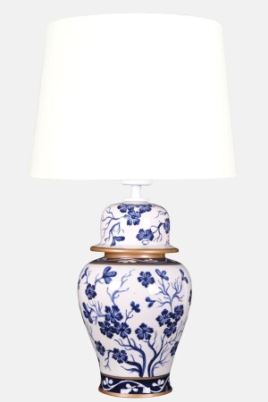 MNZ-Bleu Blanc Shah Vase Lampshade فرع الربيع K. أبيض qdecvazo041 - Qdec