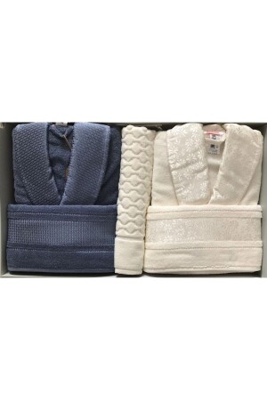 MNZ-Blossom عائلة سعيدة ملابس حمام المجموعة كريم - إنديغو - Özdilek