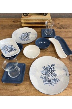مجموعة سحرية من MNZ-Blue الإفطار 12 قطعة لشخصين dmt20202212 - Keramika