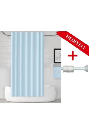 سقف الحمام من نوع MNZ-Blue 180x200cm سقف الحمام من نوع واحد مع هنجر هدية - سقف الحمام من نوع أزرق خفيف - Tropikhome