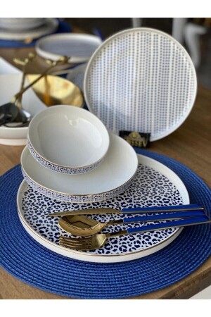 (MNZ-Blue) عصرية 24 قطعة عشاء مجموعة (P153) 316952 - Mikasa Moor