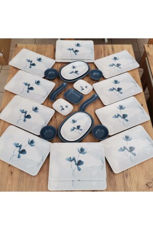 مجموعة سحرية من MNZ-Blue الإفطار 25 قطعة لـ 12 شخص dmt212125 - Keramika