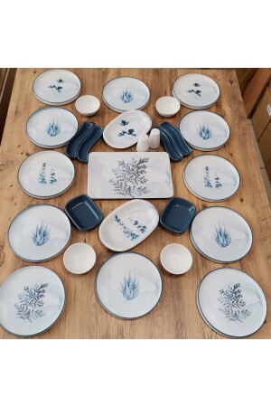 مجموعة سحرية من MNZ-Blue الإفطار 27 قطعة لـ 12 شخص dmt2022002227 - Keramika