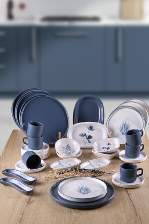 كاكتوس سحري من نوع MNZ-Blue تم تصميمه على 34 قطعة وجبة الإفطار المخصصة لـ 6 أشخاص - Keramika