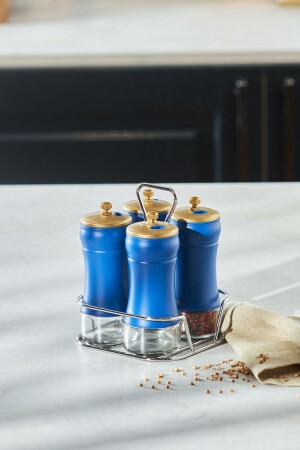 (MNZ-Blue Berry) 5 قطع زجاجية مجموعة العطور 153. 03. 06. 8987 - Karaca