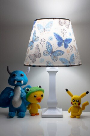 MNZ-Blue Butterfly Pillar غرفة الأطفال مصباح ظلّ المظلة الإضاءة لوكسيف-1109 - Vivido Abajur