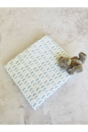 MNZ-Blue Cloud Combed Swaddle Cotton P10619S6605 - Mothercare