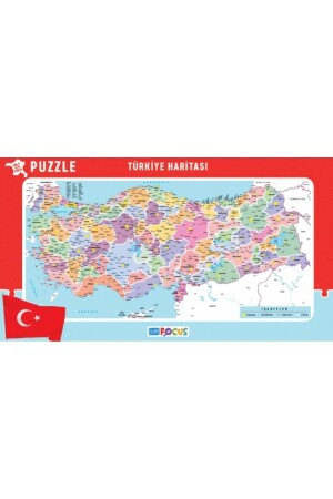 MNZ-Blue Focus حجم صغير Türkiye Map - إطار اللغز - Genel Markalar