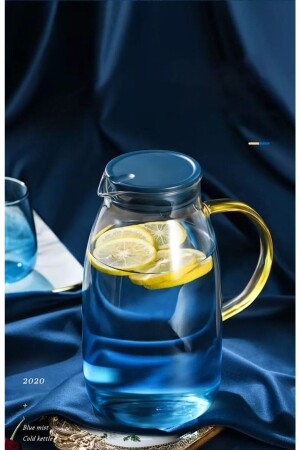 MNZ-Blue Life 1500 مل بوروسيليكات مقاوم للحرارة صانع زجاجي Chubby Glass Jug VD-7364s - Vadi