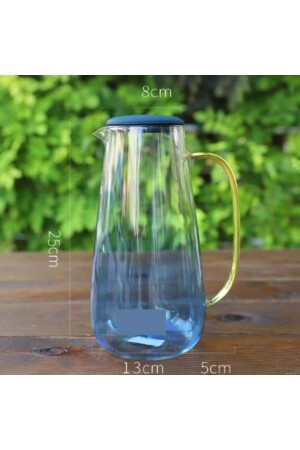 MNZ-Blue Life بوروسيليكات 1500 مل لون مقاوم للحرارة المزج الزجاجي المتحرك PRA-4395664-5080 - Tasarım Evi