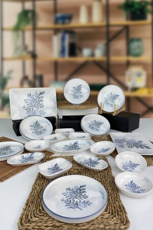 MNZ-Blue Magic 19 قطعة تحفيز الإفطار مجموعة 6 أشخاص STCK19868 - Keramika