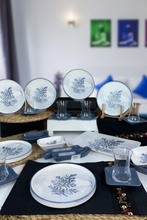 MNZ-Blue Magic 25 قطعة مجموعة الإفطار المجمعة لـ 6 أشخاص STCK198682 - Keramika