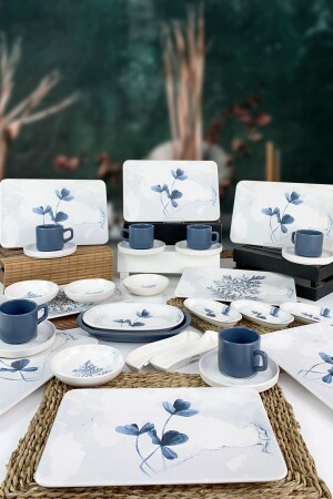 MNZ-Blue Magic 31 Piece Siera Breakfast Set لـ 6 أشخاص - 19863 SBM002 - Keramika