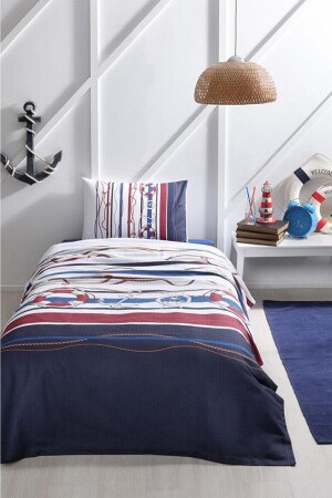 MNZ-Blue Seashore Single Duvet Set TYC00683100312 - Özdilek