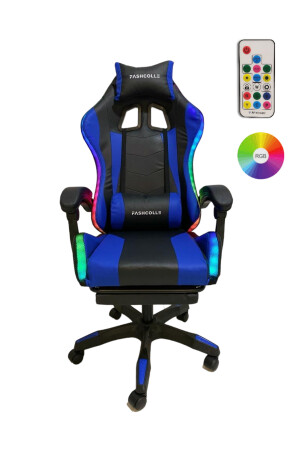 MNZ-Blue Star Illuminated - مساج مميزة كرسي الألعاب الأزرق الأسود FashcolleRGB - Fashcolle
