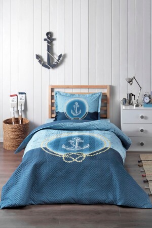 MNZ-Blue Wave Single Quilted Duvet Cover Set PR-EVTEKSTILI-56112201327 - Özdilek