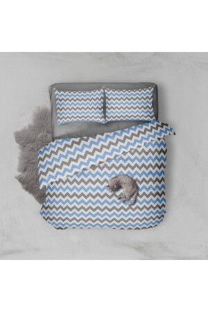 MNZ-Blue Zigzag Cotton Single Teen Room غطاء غطاء غطاء غطاء غطاء غطاء غطاء غطاء غطاء غطاء غطاء غطاء - SNR HOME COLLECTION