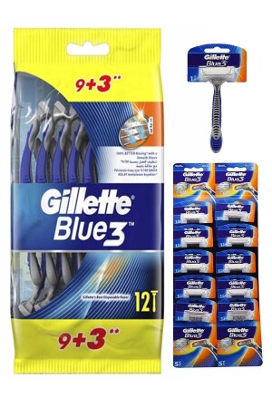 MNZ-Blue3 ذو سلة سكاكين قابلة للتفريغ 12 Pack - Gillette