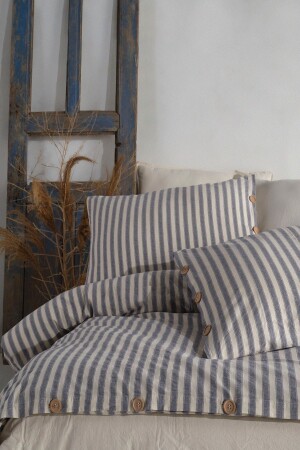 MNZ-Bluesky 100% حيط القطن مرقوم غسيل الملك الحجم غطاء غطاء 240*220 BSKYKS - Macas Home