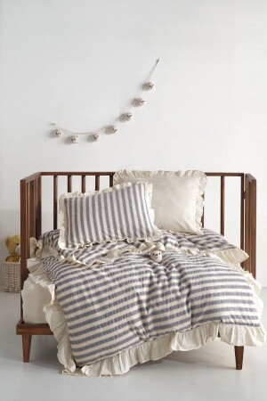 MNZ-Bluesky Bebe 100% القطن المضغوطة الحزام الملوّن غطاء القماش المُعدّل 100*150 - Macas Home