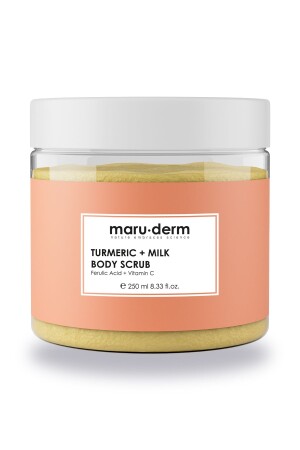 MNZ-Body Scrub الكركم + الحليب جسم الفيتامين C + حمض الفيروليك 250 مل - Maru.Derm
