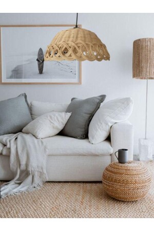 MNZ-Bohemian راتنان بامبو ويكر شمعة مع حلقة 183 سم - StapHome