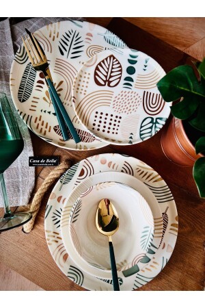 MNZ-Bohemian 48 قطعة طعام عشاء محطم لـ 12 شخص TR4662 - CASA DE BELLA