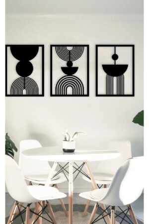 MNZ-Bohemian abstract ديكوراتية 3 قطع طلاء خشبية ديكور الجدار زينة الحائط تذكار MDF ليزر قطع الديكور - Softclass