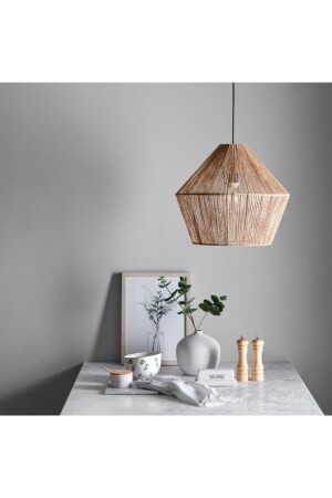 MNZ-Bohemian Chandelier، Rustic Chandelier، Jute Chandelier، Natural Chandelier، Wicker Braid Chandelier، Casual Chandelier DRAVZ - mammoly