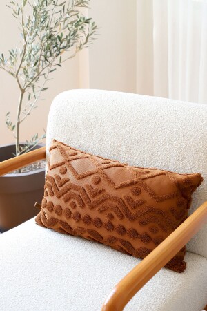 MNZ-Bohemian تصميم خاص نمط ضرب مستطيل الديكورية رمي وسادة غطاء ليتا براون - Hamur