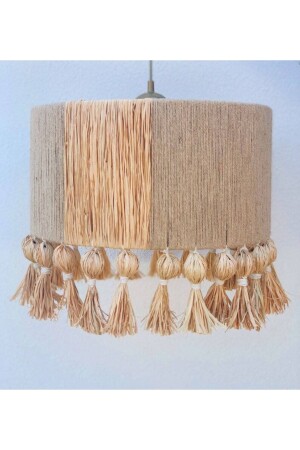 إضاءة MNZ-Bohemian Jute-Rafia مغلفة Raffia Tassel Chandelier 22AVZMKP023 - EACHTOME