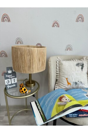 MNZ-Bohemian Wicker Raffia Lampshade قديم قاعدة ذهبية (سكندنافية، حديثة، راتان، الإضاءة) M210 - Maison Avf