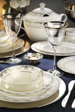 كاليبسو من MNZ-Bone 68 قطعة عشاء مجموعة لـ 12 شخص 10544 BNKL68YT43010544 - Kütahya Porselen