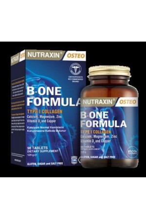 صيغة MNZ-B-One - دعم خاص 90 قرص كالسيوم زائد الكولاجين نوع1 النحاس المغنيسيوم - Nutraxin