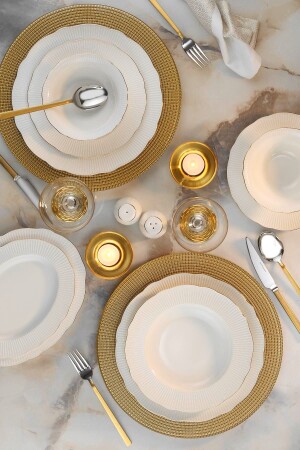 MNZ-Bone Ilay 58 Prc الغذاء Tk واحد الذهب صافي BNILY58YT20 - Kütahya Porselen