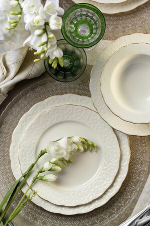 (MNZ-Bone İrem) ، طقم عشاء 24 قطعة لـ 6 أشخاص (BNIRM24Y2520) - Kütahya Porselen