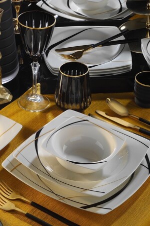 MNZ-Bone Mare 24 قطعة عشاء مجموعة 6 أشخاص BNMR24Y242012210 - Kütahya Porselen