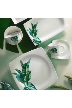 MNZ-Bone Mare 28 قطعة 10150 تزيين الإفطار مجموعة BNMR28KH1210150 - Kütahya Porselen