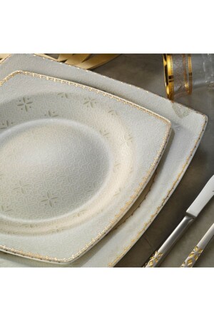 (MNZ-Bone Mare) طراز عشاء (مجموعة 62 قطعة 6421 - Kütahya Porselen