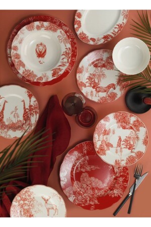 MNZ-Bone Olympos 28 قطعة عشاء مجموعة BNOLY28YS43011573 - Kütahya Porselen