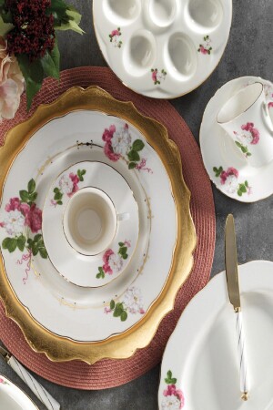 MNZ-Bone Olympos 36 قطعة 9784 نمط الإفطار مجموعة BNOLY36KH4209784 - Kütahya Porselen