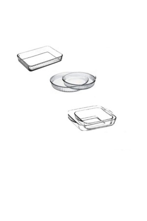 (MNZ-Borcam Oven Tray) - مجموعة 5 (Borcam 159028-5 088oa 091oa 061oa Fma03121 Fma04596 322 66 - Paşabahçe
