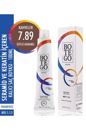 ملون الشعر المهني من MNZ-Botego 100 مل لون كريم دائم - 7. 89 ملحوم كراميل 8794645011225 - botegohair