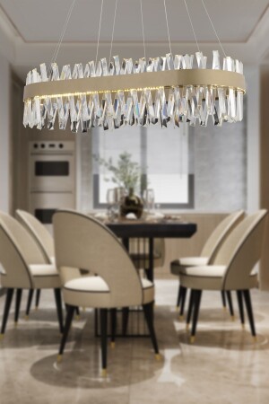 MNZ-Brampton 6 صف قديم 3 لون 100 وات LED طاولة الطعام القمة، غرفة المعيشة شمعة 3962-06-FR - Apliqa