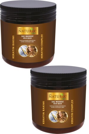 MNZ-Brazilian Blow Dry Care Mask 2 Pack طبيعي الكيراتين الرعاية 500 مل ماسك الرعاية الشعر كيراتين ماسك الشعر 8697447298080 - Ilgaz Naturix Organix