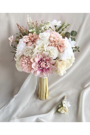 MNZ-Bridal Bouquet Boutonniere - Linabukett