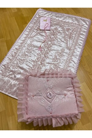 MNZ-Bridal Model 4 Piece Powder Velvet Prayer Mat دايوري بنغل عروسة عروسة - Ayhanhome