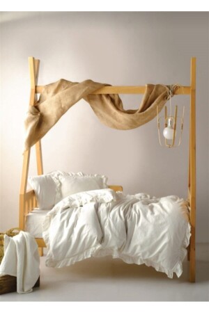 MNZ-Bright Future Frilly Baby Duvet Cover Set - كريم - Guloglu Home