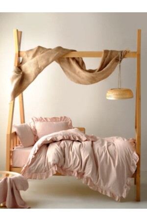 MNZ-Bright Future Frilly Baby Duvet Cover Set - مسحوق - Guloglu Home