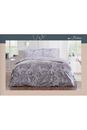 MNZ-Brina Gray Satin Double Duvet Cover Set 8682475104272 - Taç